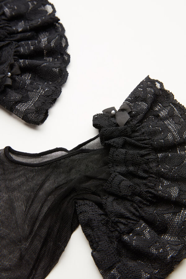 Bow Trim Cut-Out 20 Denier Thigh Highs  