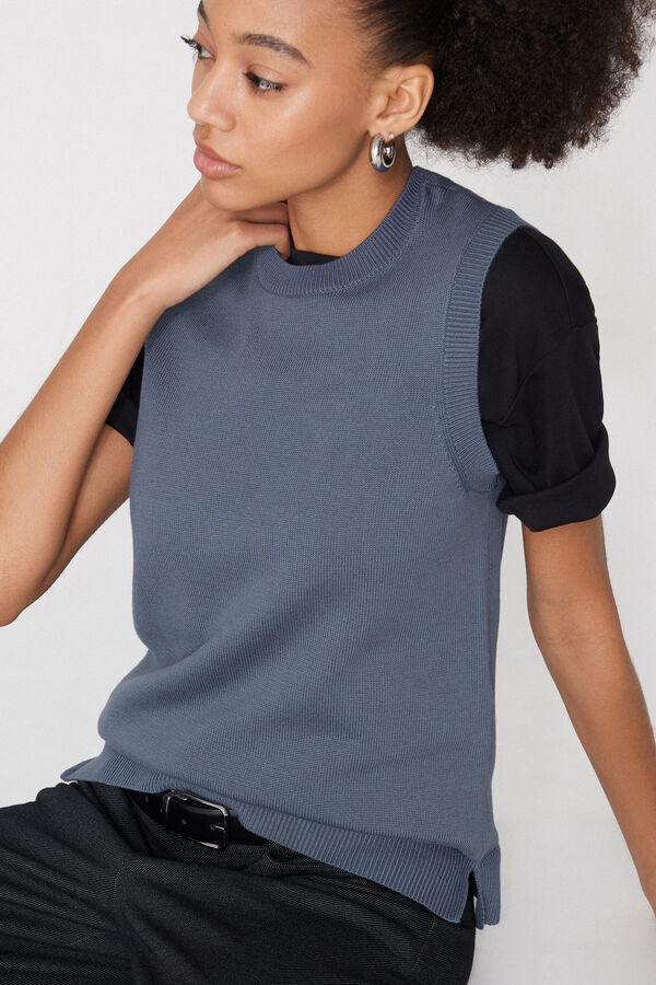 Gilet Cotone e Modal in Maglia Calata  