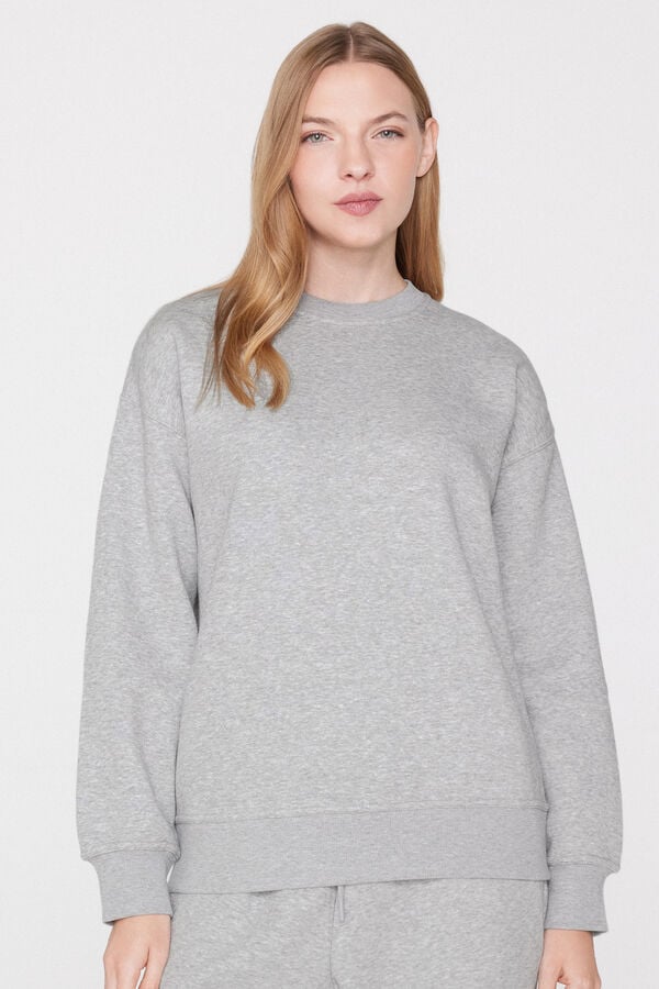 Thick Brushed Fleece Round Neck Sweatshirt  