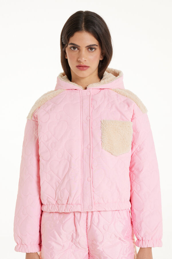 Bomber/Padded Jacket with Fleece Details  
