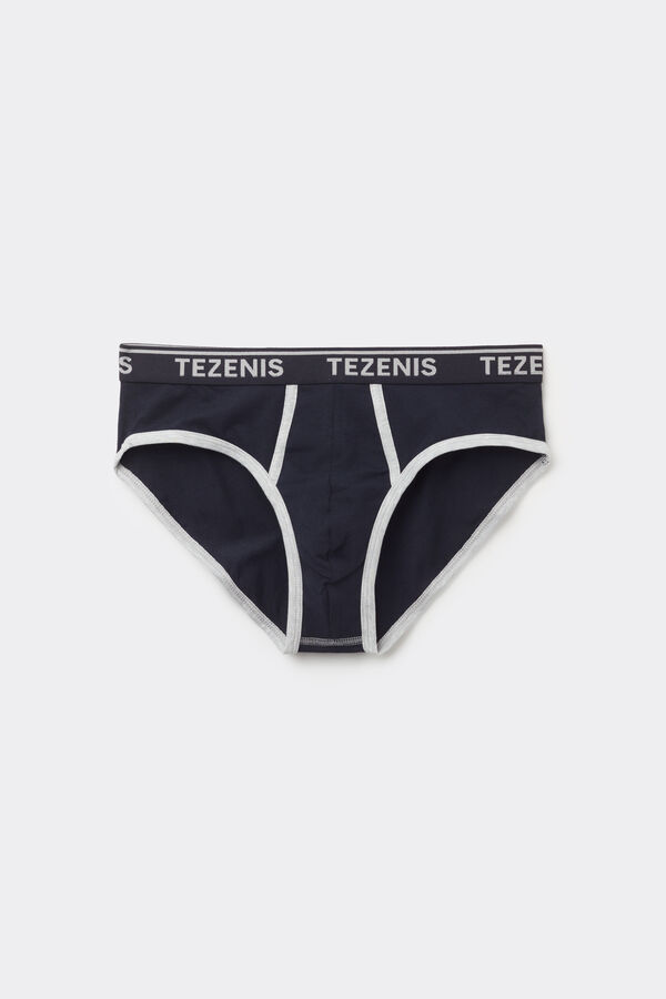 Cotton Panty Contrasting Trim with Logo Briefs Men Tezenis