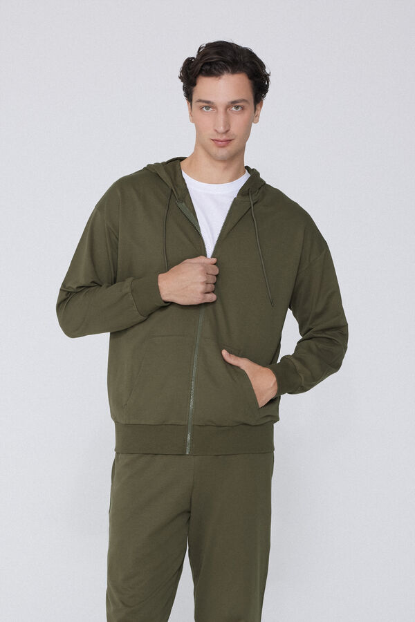 Long Sleeve Zip-Up Hooded Sweatshirt  