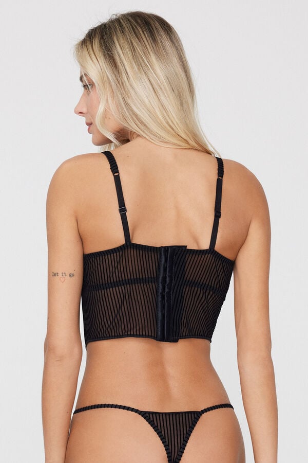 Bra-Top mit Push-Up-BH Glam Rib  