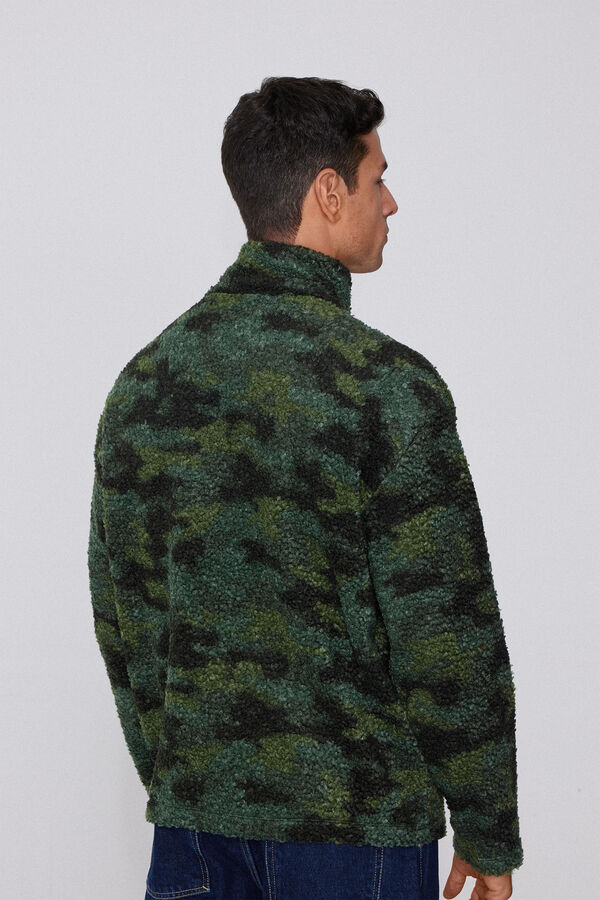 Giacca in Pile con Zip e Tasche Teddy  