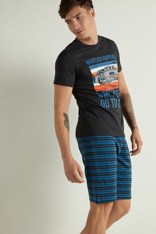 Kurzer Pyjama für Herren mit Whatever Print  