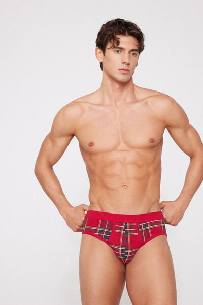 Cuecas em Algod&atilde;o El&aacute;stico Estampado Natal&iacute;cio