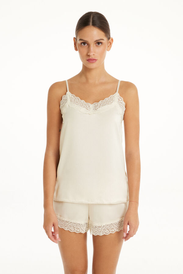 Lace and Satin Tank Top  