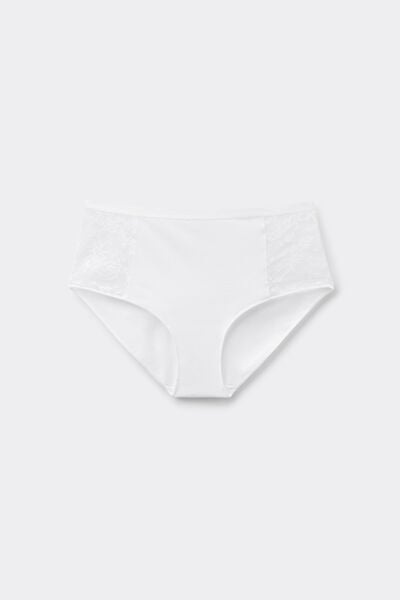 High-Waisted Recycled Lace and Cotton Knickers