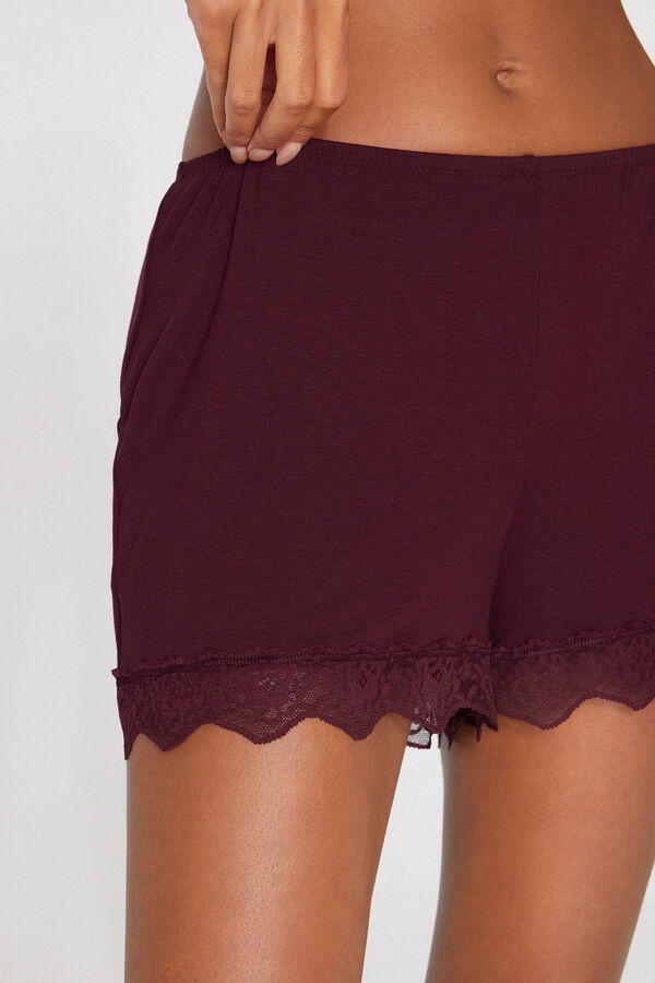 Viscose and Recycled Lace Shorts  