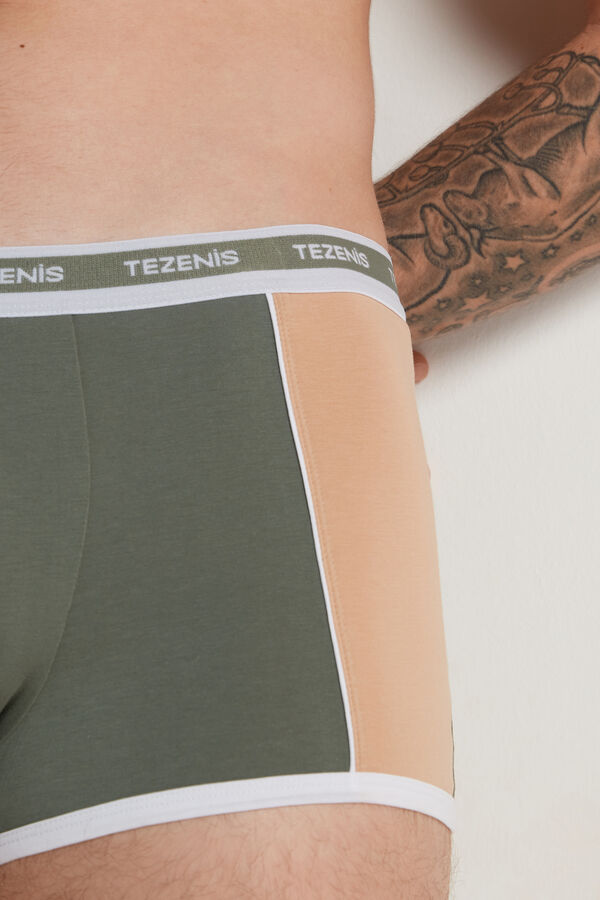 Boxers Algodão Bicolor com Elástico com Logótipo  