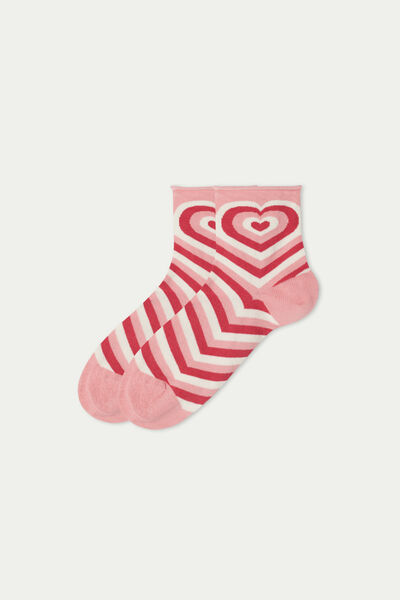 Krátke Vzorované Bavlnené Ponožky bez Lemu