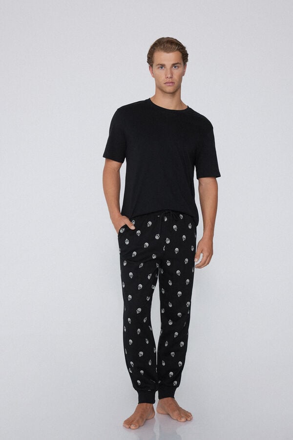 Heavy Printed Cotton Joggers with Pockets  
