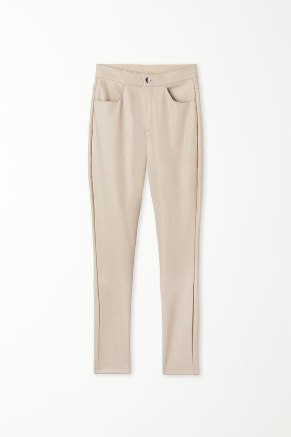 Coated-Effect Five Pocket Thermal Trousers  