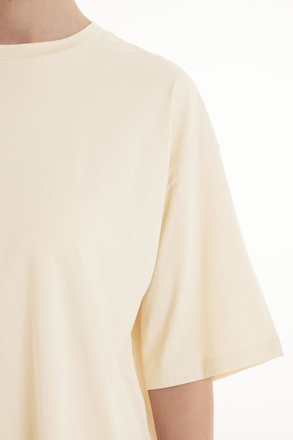 T-Shirt a Girocollo Oversize in Cotone  