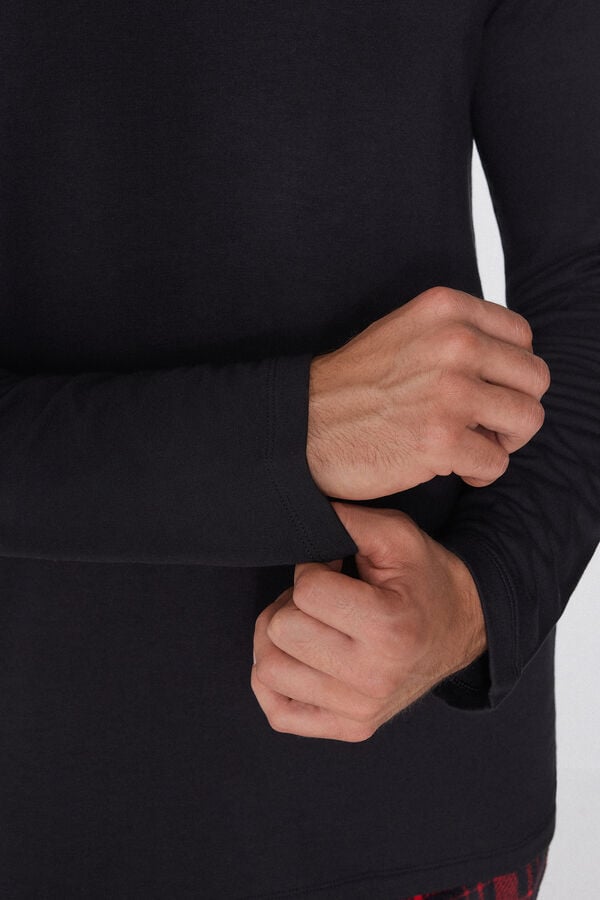 Long-Sleeved Plush Viscose Top  