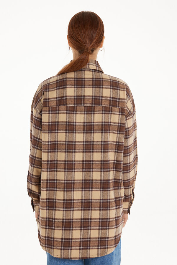 Long-Sleeved Heavy Flannel Shirt  