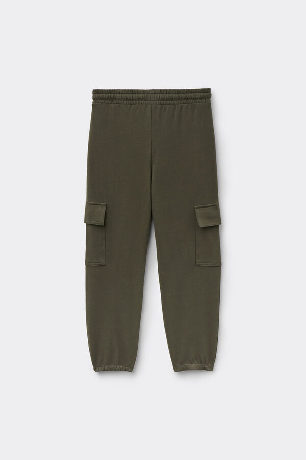 Pantalone Lungo Felpa Cargo Bimbi Unisex  