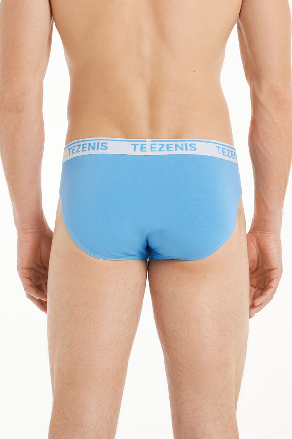 Cotton Briefs with Contrasting Seams and Logo  