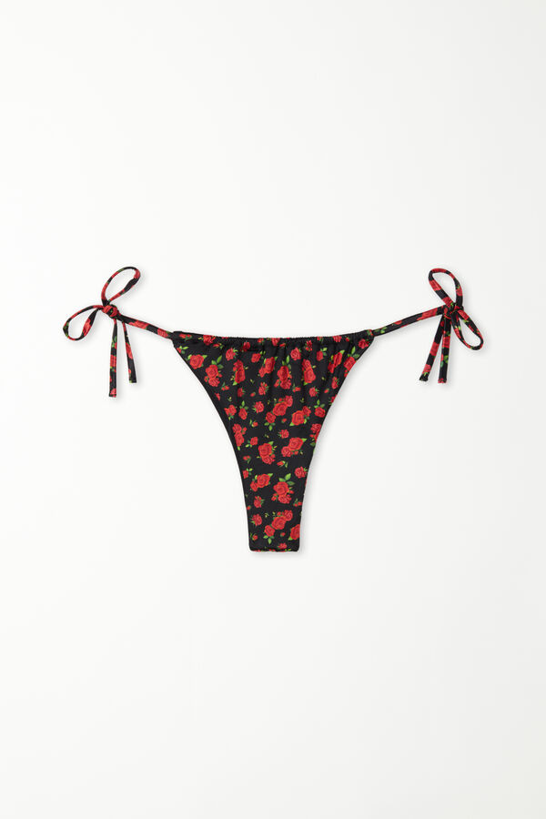 Panty Brasileña de Bikini con Tiras Laterales Spicy Roses  