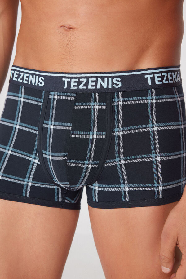 Printed Cotton Boxers with Contrasting Trim and Logo  