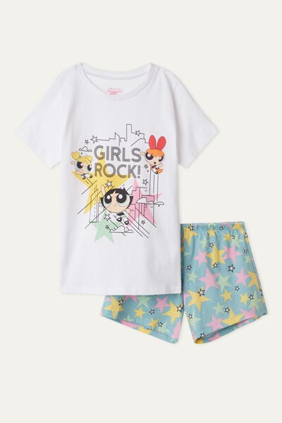 Krátké Dívčí Pyžamo Bavlna Raketové Holky