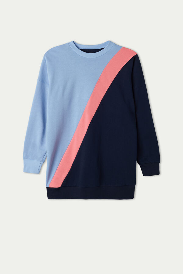 Color Block Oversized Cotton Sweatshirt  