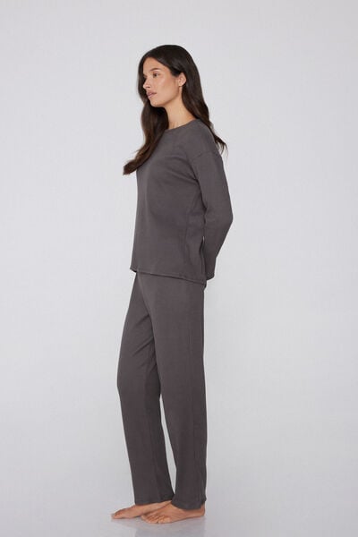 Pigiama Lungo Girocollo a Costine