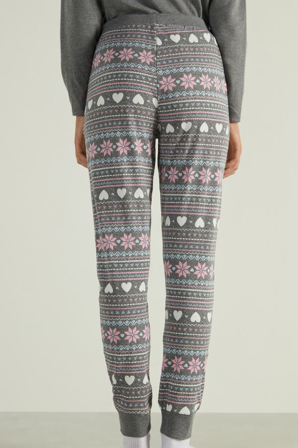 Long Printed Cotton Trousers  