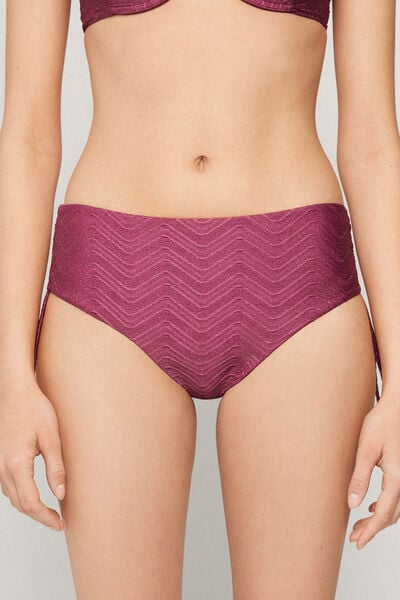 Mauve Sparkling Touch High Bikini Bottoms with Gathering