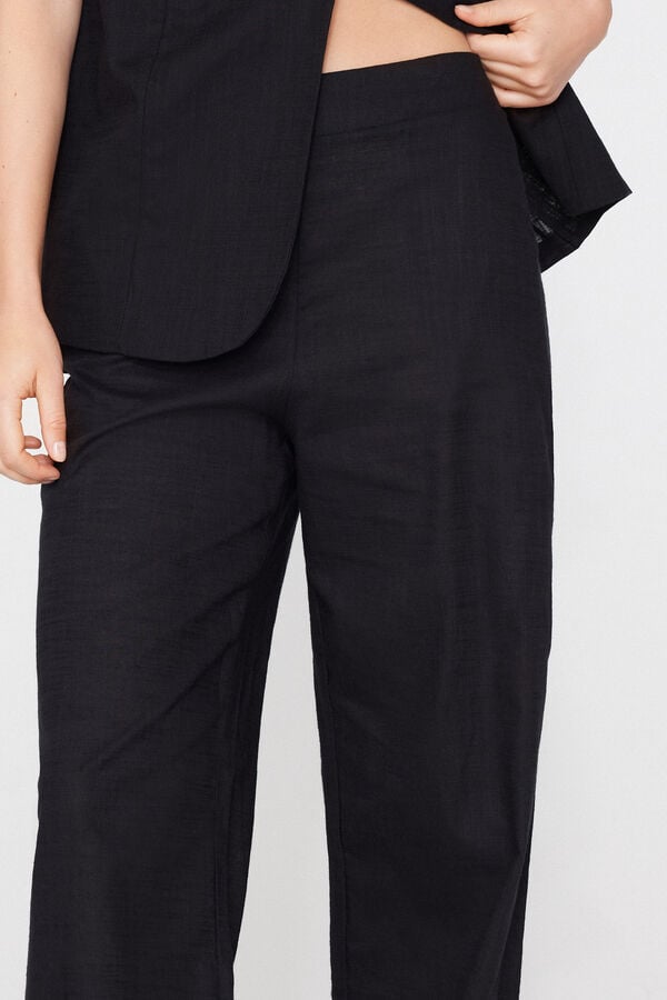 Pantalon Long Palazzo Toile de Coton  