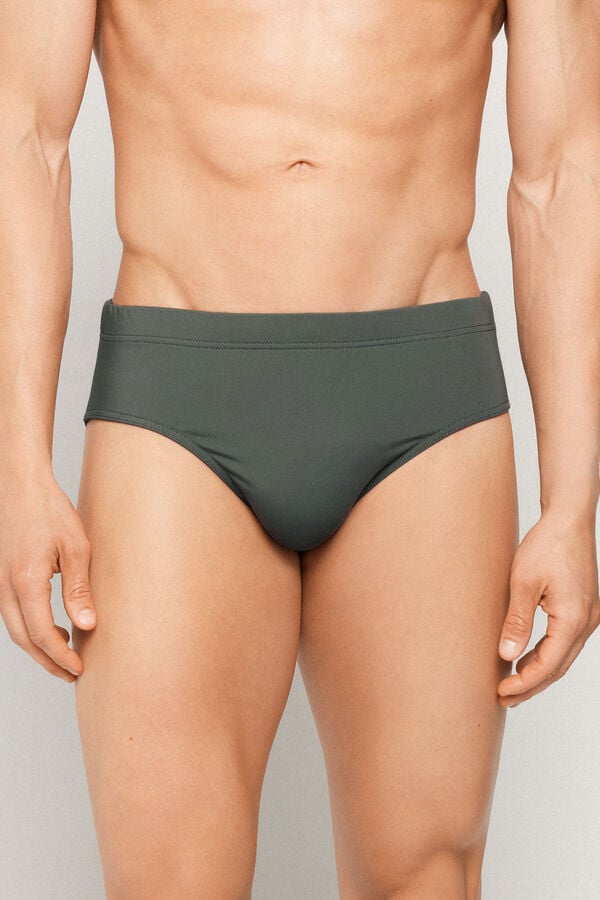 Basic Plain Colour Microfibre Swimming Trunks  