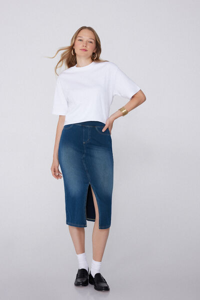 Longuette Sukně Soft Flex Denim