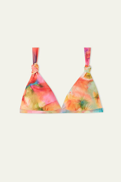 Liquid Flowers Triangle Bikini Top