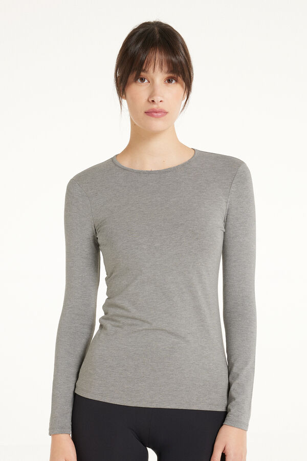 Cotton and Thermal Modal Rounded Neck Top  