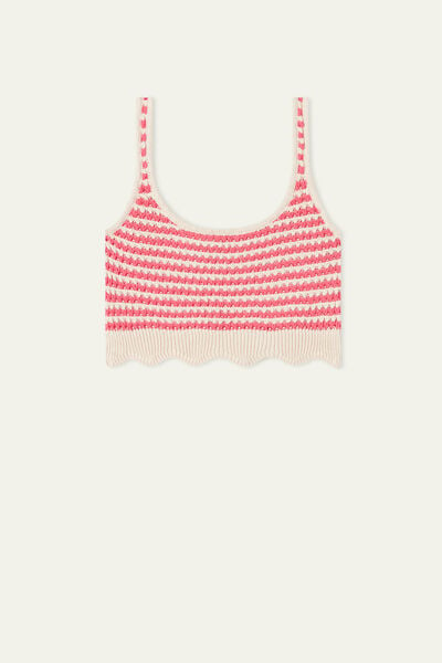 Crochet Striped Camisole Crop Top
