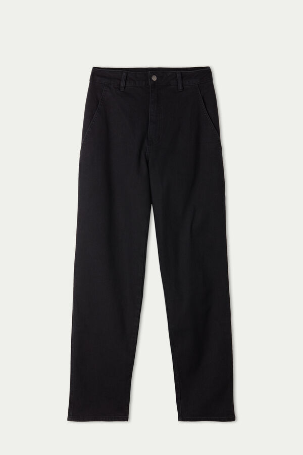 Four-Pocket High-Waist Denim Joggers  