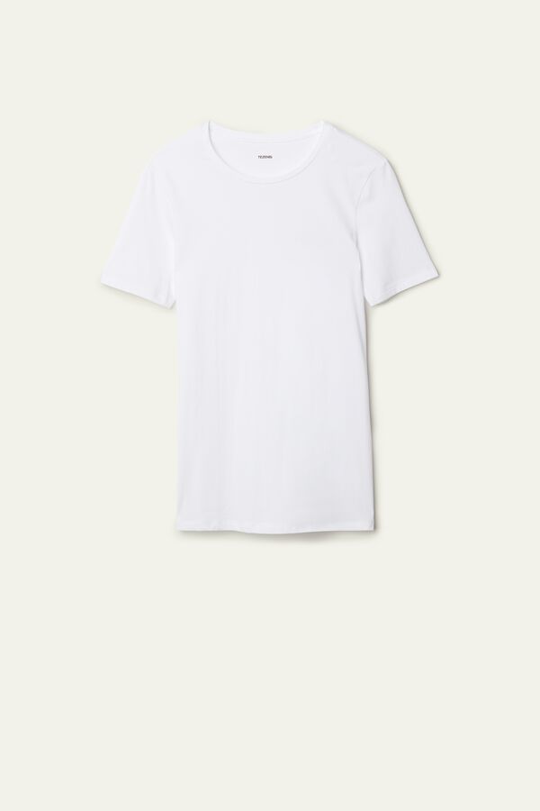 T-Shirt mit Rundhalsausschnitt aus Stretch-Baumwolle  