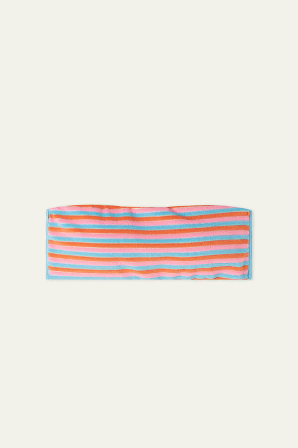 Colour Stripe Bandeau Bikini Top  