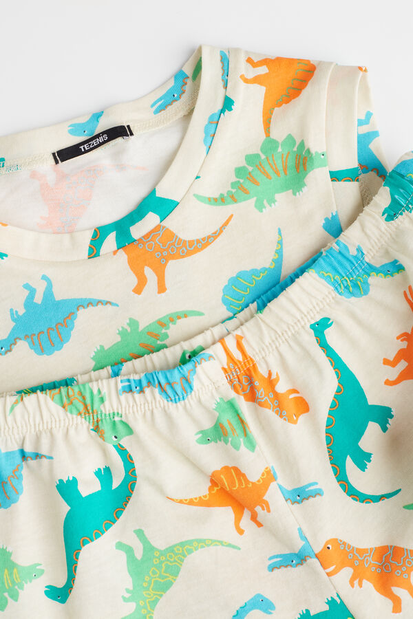 Pyjama Court Garçon Coton Imprimé Dinosaures  