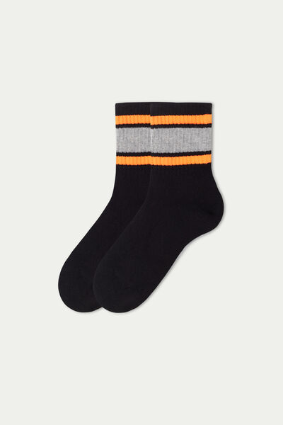 Unisex Short Sports Socks in Patterned Cotton
