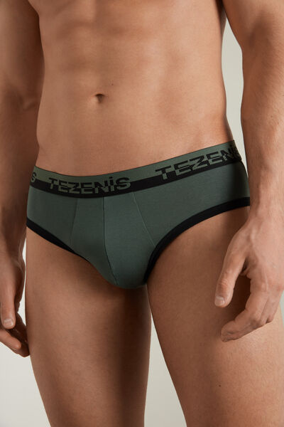 Cotton Briefs with Logo Elastic Band
