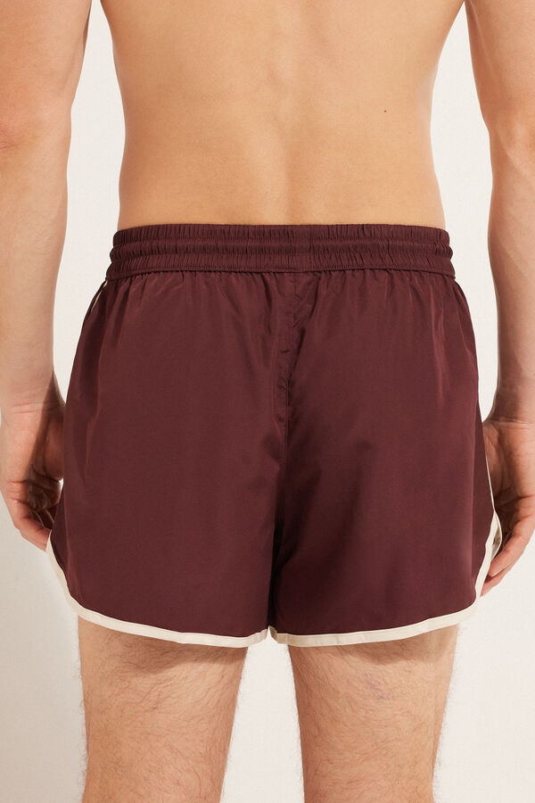 Short Recycled Swimming Shorts with Piping  