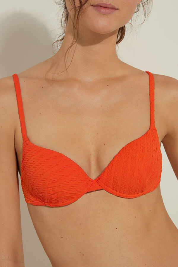 3D Braided Slightly Padded Push-Up Bikini Top  