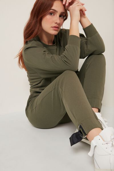 Long Fleece Cargo Trousers with Detail
