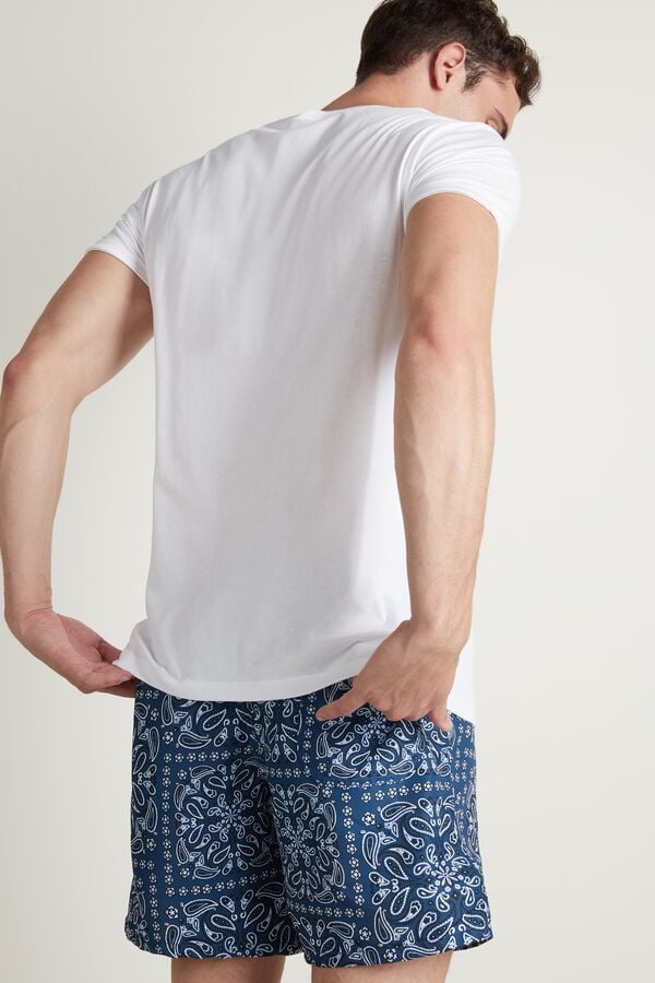 Cotton T-Shirt with Rolled-Up Sleeves  