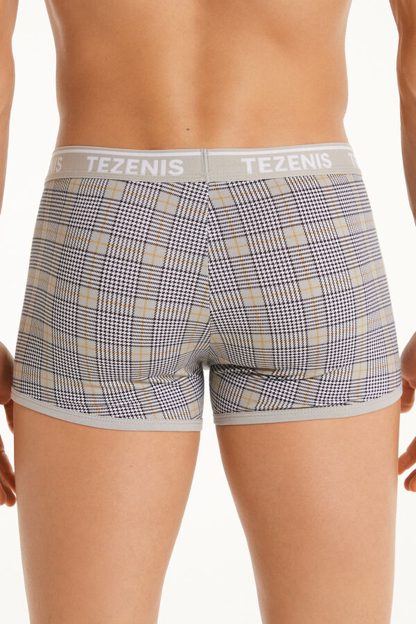 Boxer en Coton Imprimé Bords Contrastants avec Logo  