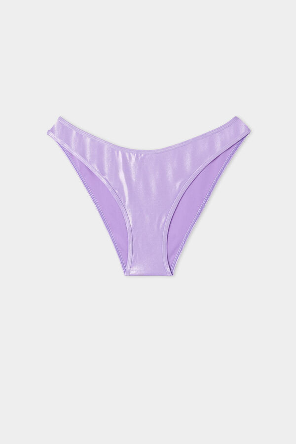Glossy Colors Rounded High-Cut Bikini Bottoms  