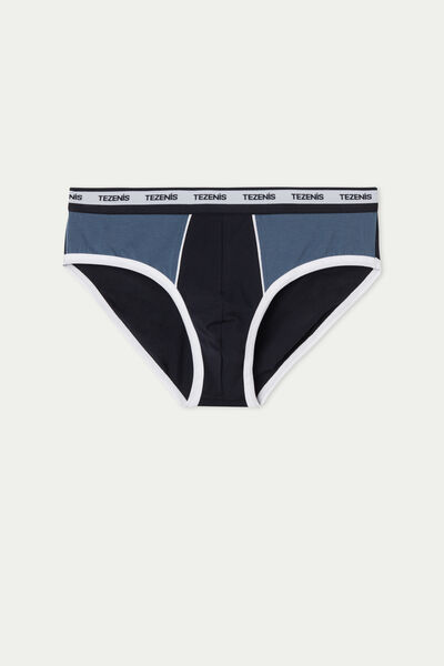 Two-tone Cotton Panties with Logoed Elastic