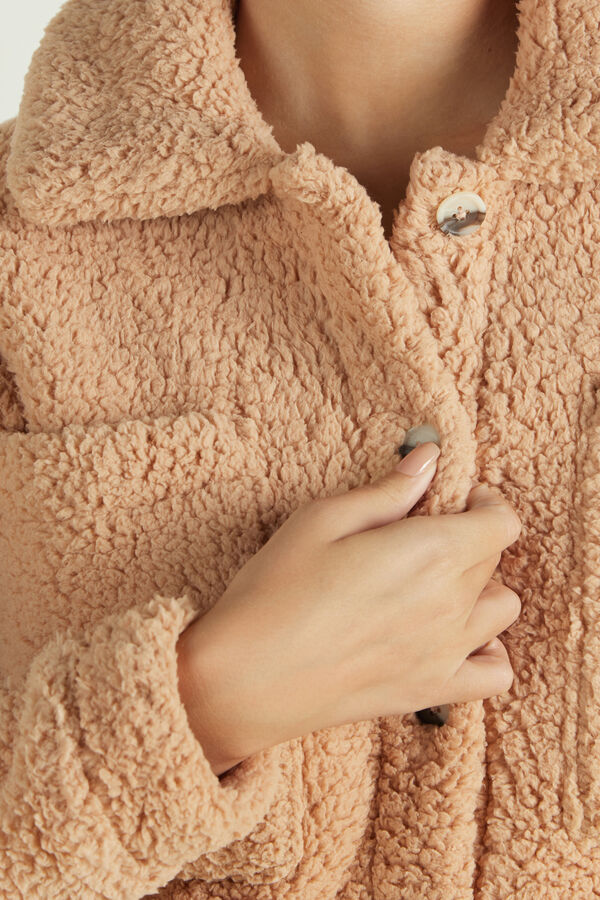 Fleece Dressing Gown/Jacket with Buttons  