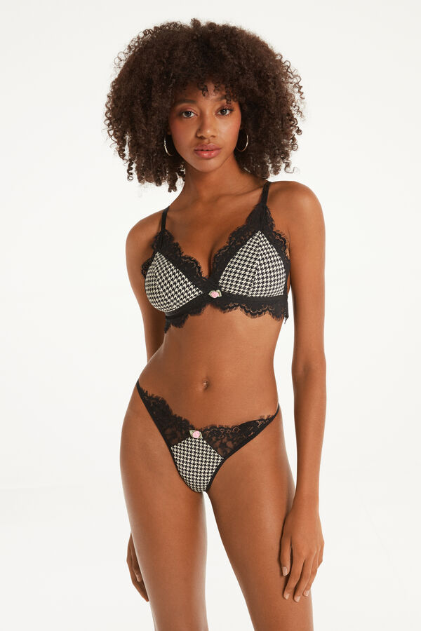 Havana Roses Houndstooth Triangle Bra  